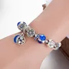 Mond- und Sternanhänger Blaues Charmearmband Set für Pandorade 925 Silberschugelkette Charms Armbänder für Frauen Designer Schmuck Luxusarmband mit O.