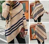 Dames Truien Fitshinling Gestreepte Winter Poncho Gebreide Onregelmatige Oversized Trui Vleermuismouwen Cape Femme Mode Losse Gebreide Mantel Nieuw L230718