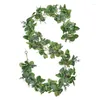 Flores decorativas Artificial Eucalyptus Garland Fake Greenery Vines Swag para mesa de casamento Portas de corredor de corredor decoração externa