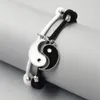 Charm-Armbänder Tai Chi Yin Yang Paare Schwarz Weiß Seil Armband Anhänger Verstellbarer Zopf Passender Liebhaberschmuck