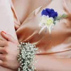 装飾花の結婚式の装飾カップルブートニエール花嫁コサージシルクロイヤルブルーセットマンパーティー衣料品アクセサリー