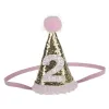 baby crown Headbands cone shape Hairband Kids glitter Birthday Headband party supplies princess tiara Hat boutique