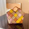 Yeni renkli lüks kadın çanta dokuma sebze sepet çantaları yüksek kaliteli deri moda el çantası alışveriş omuz çantaları renk eşleşen saman retro tarzı çanta
