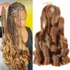 22インチフレンチカール編組髪の毛の幅を編む巻き毛の髪のゆるい波状の編組ヘアエクステンション75g/パックLS04