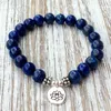 SN1039 Véritable Lapis Lazuli Bracelet Pierre Naturelle Perle Bracelet Homme Gorge Chakra Spirituel Yogi Cadeau 272f