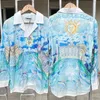 Мужские спортивные костюмы Casablanca Хлопковые рубашки для мужчин повседневная рубашка Dragon Print Summer Fashion Brand одежда 230717