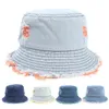 Bérets Aldult Bucket Hats Jean Washed Denim Hole Teens Women Ripped Vintage Fisherman Cap Packable For Men