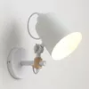 Lámpara de pared LED minimalista de estilo nórdico, luces de interior giratorias en blanco y negro de un solo cabezal para dormitorio, cabecera, estudio, pasillo, accesorios de pasillo