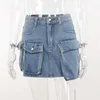 Юбки дизайн моды несколько карманов Hight Denim Mini Mini Юбка скина для вечеринки клубная одежда Y2K уличная юбка летние джинсы Jy23279mh 230717