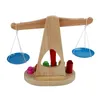 Holzskalen Kinder Erleuchtung Gleichgewicht Gewichte Unterrichtskala Bildungsspielzeug Wiegen der Skalen Geschenk