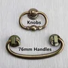 76mm dressoir handvat knoppen bronzen ladekast pull 3 antieke koperen drop ringen vintage meubelgrepen knob284y