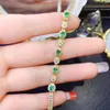 Kedjor Sterling Silver 925 Natural Emerald Luxury All Women's Jewelry Armband Gemstone Christmas Gift Ladies