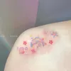 손으로 그린 ​​다채로운 고래 문신 스티커 방수 문신 일본어 귀여운 임시 문신 섹시한 쇄골 팔 문신