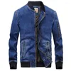 Herenjassen Heren Denim Jas Heren Mode Geborduurd Lente Herfst Opstaande Kraag Jeans Jaqueta Masculina Chaqueta Hombre Merk