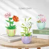 Blokken 388pcs Bouwstenen Boeket Model Speelgoed Woondecoratie Plant Ingemaakte Roos Bloem Assemblage Baksteen Blokken Meisje Speelgoed Kind Geschenken R230718