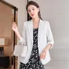 Damenanzüge, schick, locker, für Damen, kleiner Blazer, Sommer, einzelne Knöpfe, Schnürmanschetten, weiblich, übergroße Anzugjacke, Bürodame, lässige Oberbekleidung