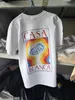 Chemises décontractées pour hommes Casablanca Dreamland Cloud imprimé à manches courtes été CASA hommes et femmes lâche allmatch marque Tshirt 230717