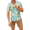 Herren Casual Hemden Mode Hemd Ärmel Ausschnitt Gedruckt Kurz Gestreiften StSummer Blusen Top Camisas De Hombre 230718