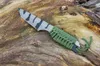 Offre spéciale C7148 Couteau droit de survie en plein air 440C Lame à motif camouflage Full Tang Parcord Handle Couteaux à lame fixe avec gaine en nylon