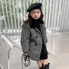 Ceketler Çocuk Giyim 2023 Sonbahar Kış Kızları Ceket Kore tarzı çocuklar uzun kalınlaşmış moda gündelik yün giyiyor