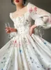 Grundläggande casual klänningar sommar kvinnor elegent fest prom midi tryck klänning kvinnlig mode franska retro prinsessan fancy kläder vestidos 230718