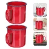 Mugs Vintage Enamel Mug Coffee Cup Office Water Home Holder Heat-resistant Tea Drinking Style Retro Durable Concentrated