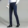 Trajes de hombre 2023 primavera estiramiento blanco Color sólido estilo clásico Slim Fit pantalones suaves marca masculina pantalones casuales de negocios A30