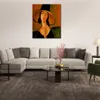 Art mural contemporain Portrait de femme au chapeau Amedeo Modigliani célèbre peinture à la main moderne décor de salle de musique