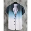 Mens Casual Shirts Hawaiian mens gradient top casual chemise simple été à manches courtes vêtements rue voyage vacances surdimensionné 230718