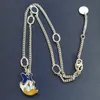 Fashion New Cartoon Duck Ciondolo Collana in oro Mens Catena cubana Donna Clavicola Bracciale a catena Designer Orecchini Gioielli Coppia regalo con scatola CGS14 --02