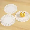 Ensembles de literie 100 pièces blanc rond dentelle napperons papier napperon gâteau tapis bricolage artisanat cadeau emballage mariage fête d'anniversaire Table