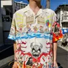 Camicie casual da uomo 2023 Wacko Maria Short Devil Hell Angel Heaven Print Edizione limitata Camicia Hawaii Uomo Donna Manica lunga per il tempo libero