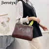 Bolsas de noite JIEROTYX Vintage Kiss Lock Bolsas femininas Bolsa de couro óleo Clutch Bolsa de ombro preta vermelha 230718