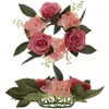 Decoratieve Bloemen 2 Stuks Eettafel Ringen Thuis Leveringen Kunstmatige Kaarsen Ornament Rose Europese Stijl Nep Krans