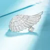 Cluster Rings Shiny Wing Party Ring For Women Micro Paved CZ Feather With A Square Zircon Freedom Romantic Finger Trendy Jewelry