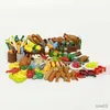 Blocs ensemble complet blocs de construction ville alimentaire accessoires poisson fruits poulet chien bricolage jouets pièces compatibles amis briques R230718