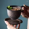 Kubki retro ceramiczny amerykański zestaw kawowy prosty fluny uszy espresso filiżanka herbata