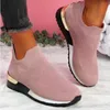 Sandálias meia malha respirável plataforma tênis moda deslizamento em sapatos casuais planos senhoras vulcanizadas zapatillas mujer 230717