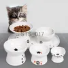 Mangiatoie per ciotole per cani Altre forniture per animali domestici Mangiatoia per cani in ceramica carina Ciotola per gatti alta Ciotola per cibo Acqua Riso Acqua per animali domestici Proteggi le vertebre cervicali del gatto Forniture per animali x0717 x0715