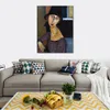 High Quality Amedeo Modigliani Painting Jeanne Hebuterne with Hat and Necklace Handmade Canvas Art Modern Restaurant Decor