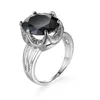 Кластерные кольца Голубое элегантное белое кольцо с большим камнем с 2 CZ 925 Серебряные украшения для женского свадебного дизайна.