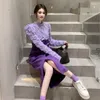 Lässige Kleider 2023 Koreanischer klassischer Stil Socialite Würdevoller jugendlich aussehender Pullover Rock Zweiteiliger Anzug Damen Herbst