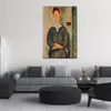 Bella donna su tela Giovanotto Dai Capelli Rosse Dipinto di Amedeo Modigliani Opera d'arte fatta a mano Biblioteca Decor