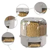 Bouteilles de stockage distributeur de seau de riz 6 grilles de céréales rotatives étanches seaux de céréales de cuisine pour réfrigérateurs placards soja