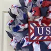 Decoratieve bloemen patriottische krans Amerikaanse vlag deur voor onafhankelijkheidsdag 16 inch tuin school arbeid