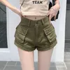 Short femme vert poche Cargo court rétro taille haute Aline Y2k fille pantalon mode rue Harajuku vêtements de base 230718