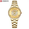 Armbandsur Cunren Fashion Diamond Women's Watch Gold Stone Armband Relogio