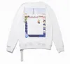 Tasarımcı Erkek Kapşonlu Hip Hop Erkekler Sokak Giyim Offs Beyaz Gömlek Pamuk Gevşek Off Mektup Hoodys High Street Pullover Sweatshirt Giysileri