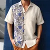 Мужские повседневные рубашки летние алоха рубашка Печать белая повседневная кнопка одежда спортивная модная уличная дизайн Pography 230718