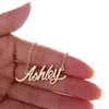 Ohrringe Halskette Mode Edelstahl Namensarmband Set Ashley Skript Buchstabe Gold Halsband Kette Anhänger Namensschild Gi323L